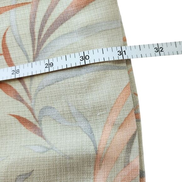 Tommy Bahama Silk Palazzo Pant Women's 8 Wide Leg Green Tropical Leaf Print - Picture 11 of 12